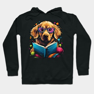 Golden Retriever Reads Book Hoodie